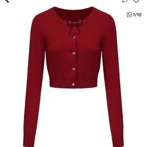 Burgundy Button Cardigan